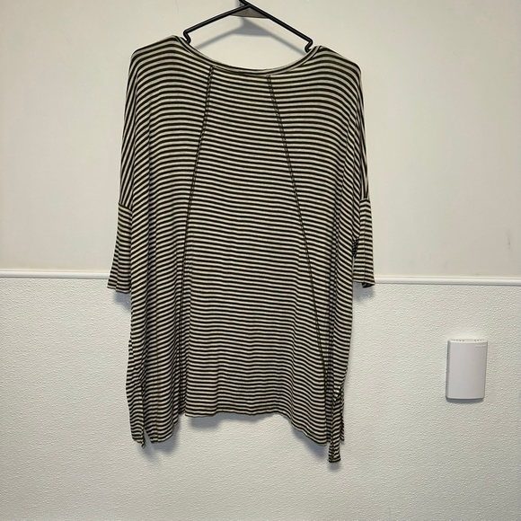 Women's mittoshop Striped Top Size S/M Green and White Oversized - Picture 3 of 12
